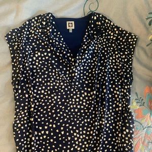 Anne Klein deep blue with white “dots”.
